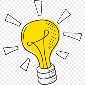 HD Drawing Light Bulb Idea Icon PNG