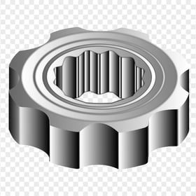 Machine Gray 3D Gear Wheel HD PNG