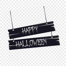 Happy Halloween Written On Hanging Wood Sign