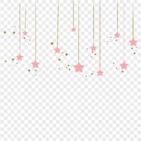 Transparent HD Hanging Pink Decoration Stars