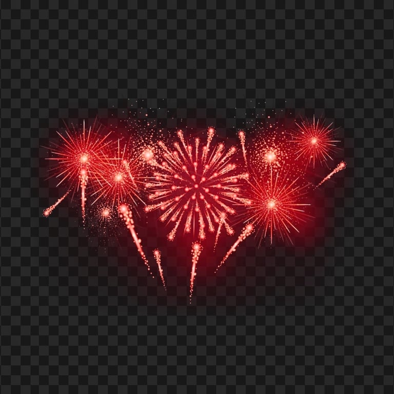 Sparkle Red Fireworks Transparent Background