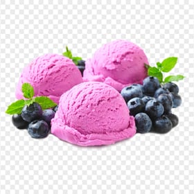 PNG Blueberry Ice Cream Scoops
