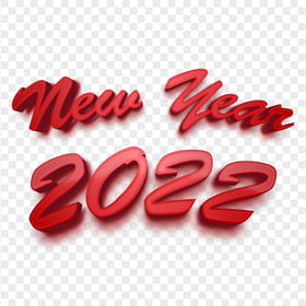 3D Red New Year 2022 Creative Design HD PNG
