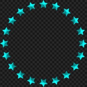 Circle Stars Blue Border Frame PNG Image