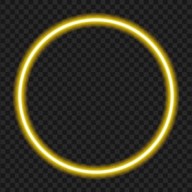 HD Yellow Circle Glowing Neon Frame Border PNG