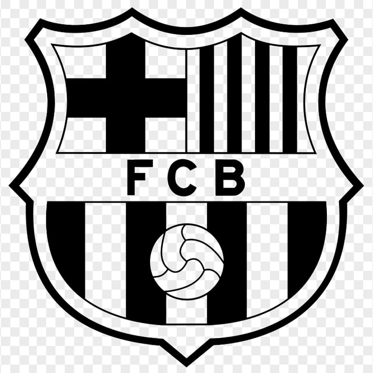 FC Barcelona Black And White Logo HD PNG | Citypng