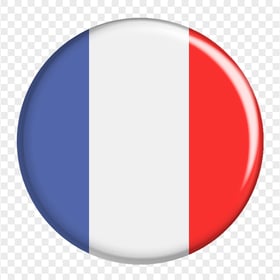 France Flag Round Badge Illustration PNG