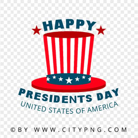 Happy Presidents Day Uncle Sam Hat Vector Design PNG