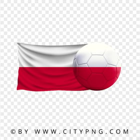 HD Poland Flag With Soccer Football Ball PNG