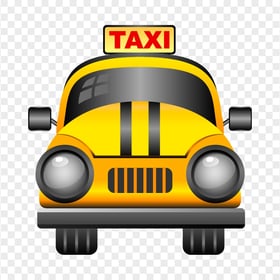 Cartoon Cab Taxi Front View FREE PNG