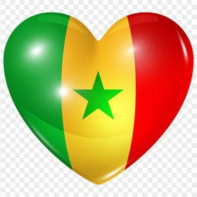 HD Senegal Flag Heart Shape PNG