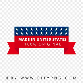 Made In United States 100 Original Label Badge PNG