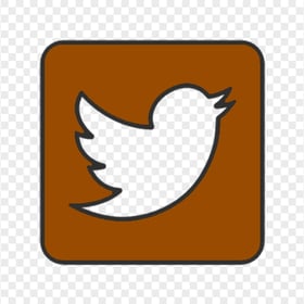 Aesthetic Brown Square Twitter Icon PNG
