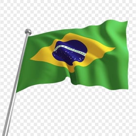Illustration Brazil Brazilian Flag On Pole