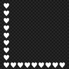 HD White Hearts Emoji Corner PNG