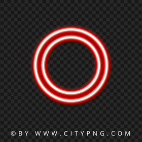 PS Controller Red Circle Neon Button Icon HD PNG