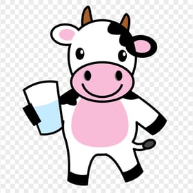 Transparent HD Dairy Cow Black & White Cartoon Character