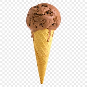 PNG Melting Chocolate Ice Cream Cone