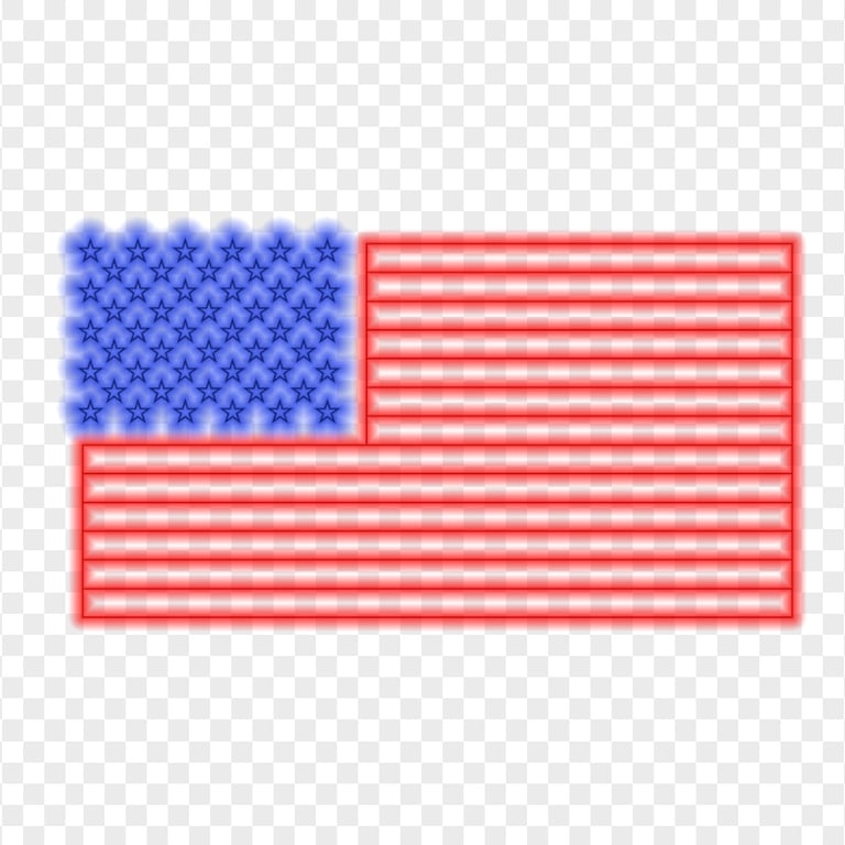 HD American Us United States Flag Glowing Neon PNG