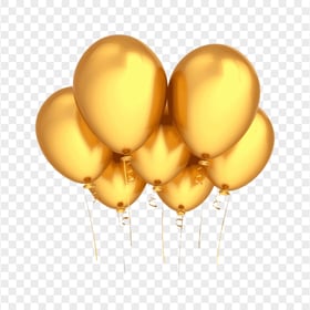HD Group Of Gold Balloons PNG