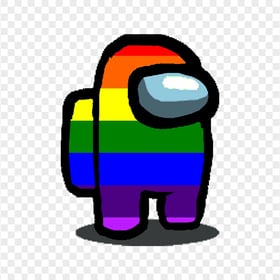 HD Among Us Crewmate Rainbow Character Skin PNG