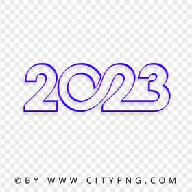 Creative Purple 2023 Text Logo Numbers PNG