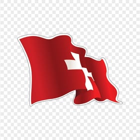 Waving Switzerland Swiss Flag Icon PNG