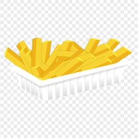 Cartoon French Fries On Disposable Plate HD PNG
