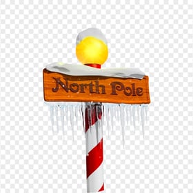 Cartoon Christmas Frozen North Pole Sign FREE PNG