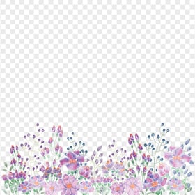 PNG Watercolor Hand Painted Purple Flowers