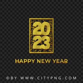 2023 Gold Luxury Happy New Year Design PNG Image