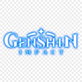 Blue Neon Genshin Impact Game Logo HD PNG