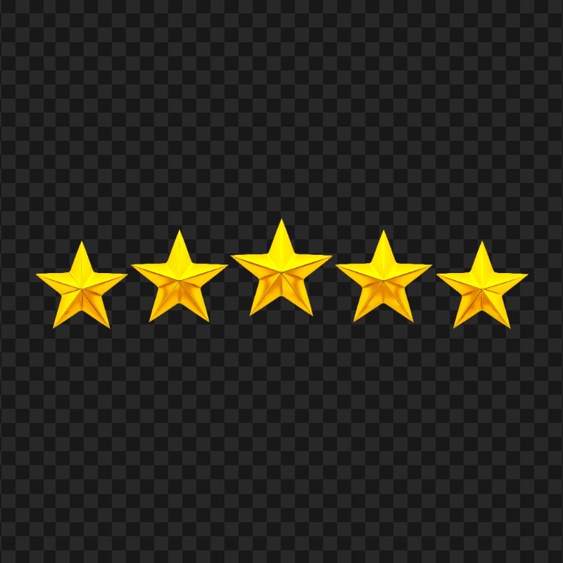 Yellow Golden Five Stars HD Transparent PNG