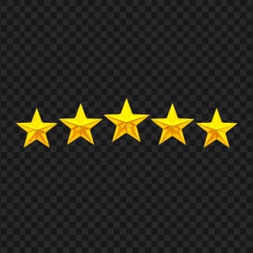 Yellow Golden Five Stars HD Transparent PNG