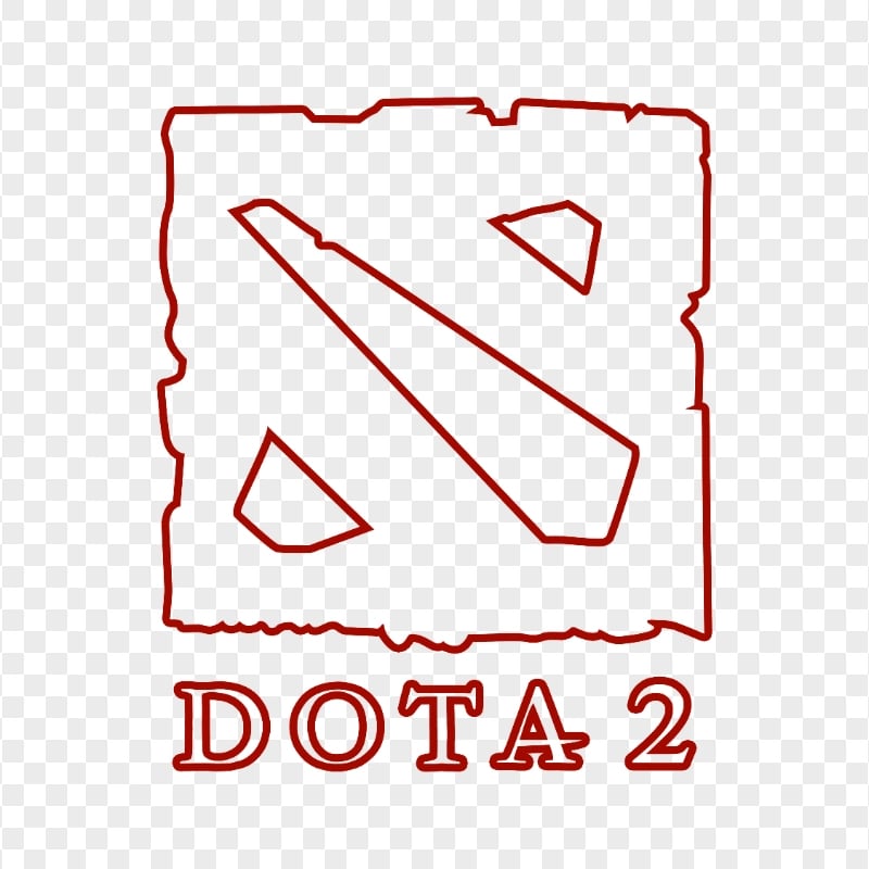 HD Dota 2 Outline Red Logo Icon Symbol PNG