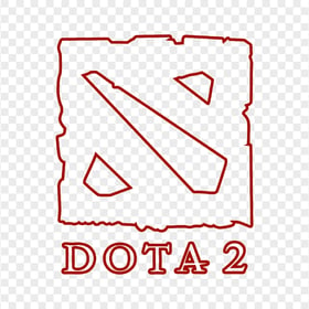 HD Dota 2 Outline Red Logo Icon Symbol PNG