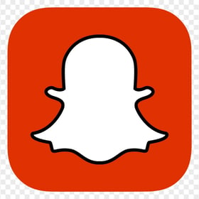 HD Red Snapchat Square App Logo Icon PNG Image