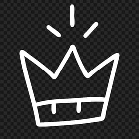 HD White Drawing Doodle Crown Transparent Background