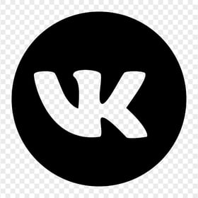 VK Black Round Circle Icon HD PNG