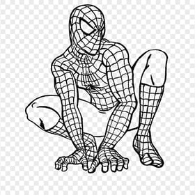 HD Spider man outline black PNG