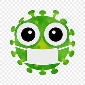 Covid19 Green Cartoon Emoji Surgical Mask Clipart