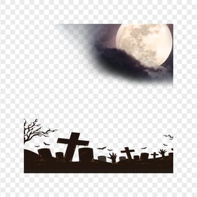 Halloween Cemetery Horror Nights Moon Background