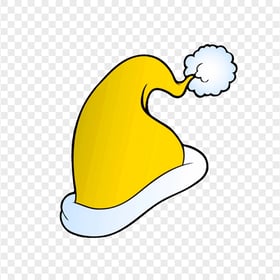 HD Cute Yellow Christmas Santa Hat Cartoon Clipart PNG