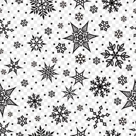 PNG Black Snowflakes Seamless Pattern