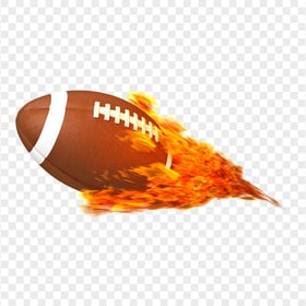 HD Realistic American Football Ball Fire PNG
