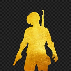 PUBG Golden Gold Silhouette Player Soldier With Helmet