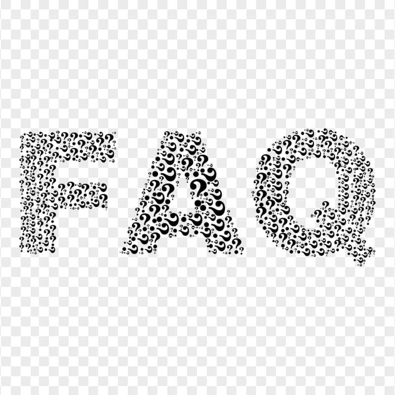 HD FAQ Black Word Typography Transparent PNG