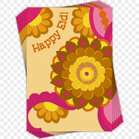English Eid Mubarak Flower Greetings Card Design