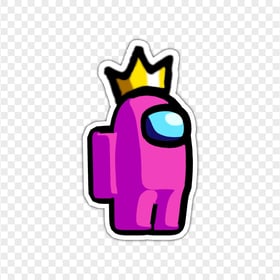 HD Pink Among Us Character Crown Hat Stickers PNG