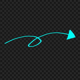 HD Turquoise Line Art Drawn Arrow Pointing Right PNG